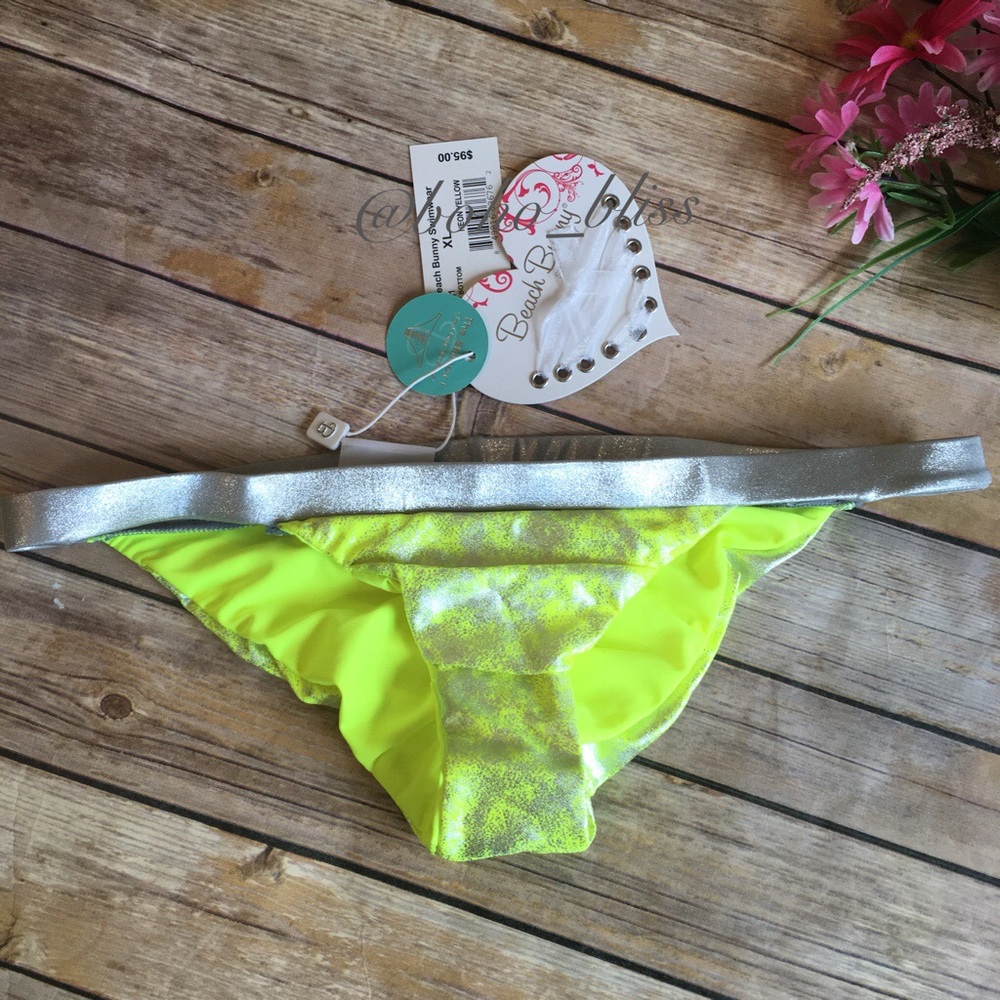 BEACH BUNNY | Metallic Neon Bikini Bottom NEW - Picture 2 of 4